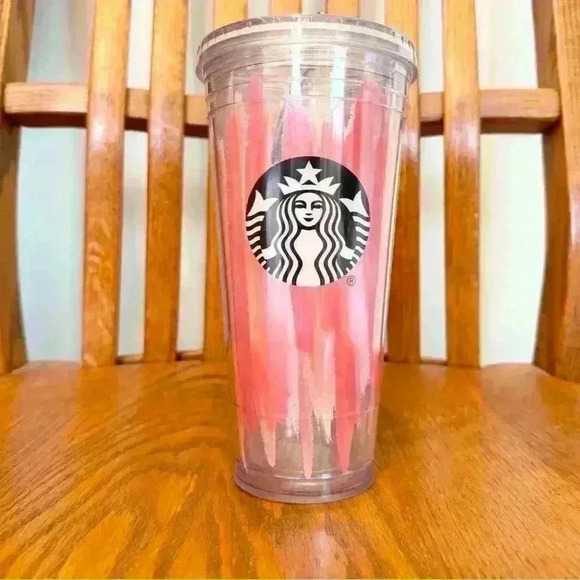 Starbucks Pink, Orange Abstract, Cold Cup, Venti, 20oz - Picture 5 of 5
